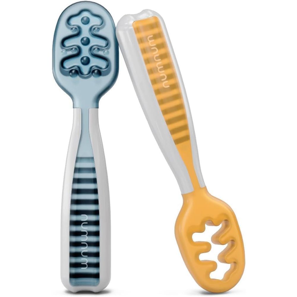 Self Feed Spoon - Infant Feeding Set, Silicone Toddler Spoons,
