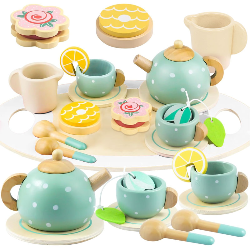 Baby Food Under 1 Year - Wooden Afternoon Tea Set Toy Pretend