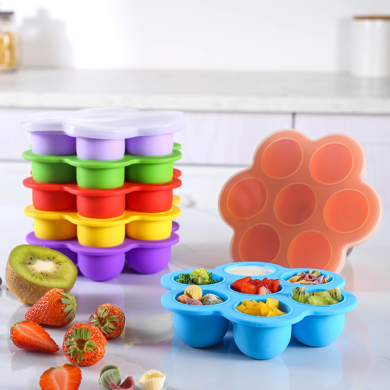 Freezer Tray Baby - 7 Holes Reusable Silicone Baby Food