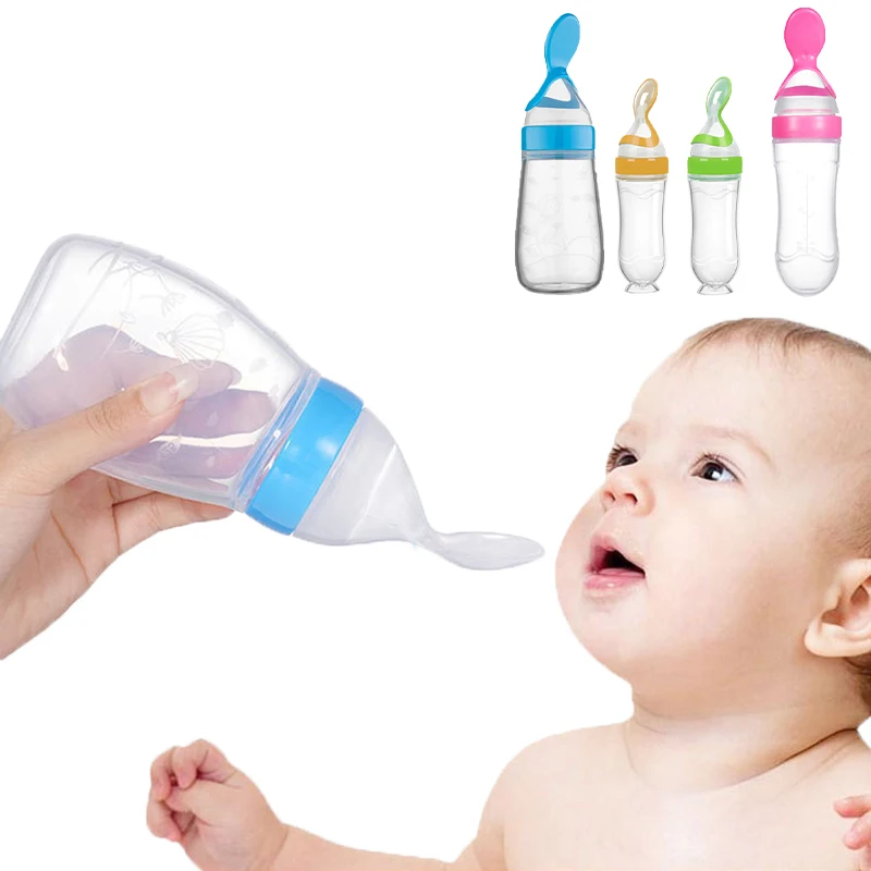 Baby Food Jars - Safe Baby Feeding Bottle Spoon Milk