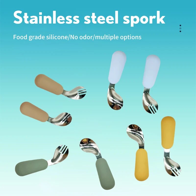 Baby Spoon Fork Set 316 Stainl - đánh giá và giá Baby Food Utensils