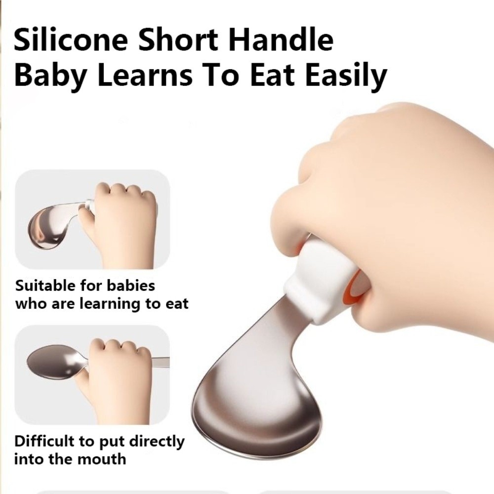 Silicone Baby Fork and Spoon S - đánh giá và giá Self Feed Spoon