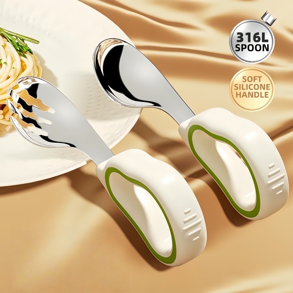 Silicone Baby Fork and Spoon S - đánh giá và giá Self Feed Spoon