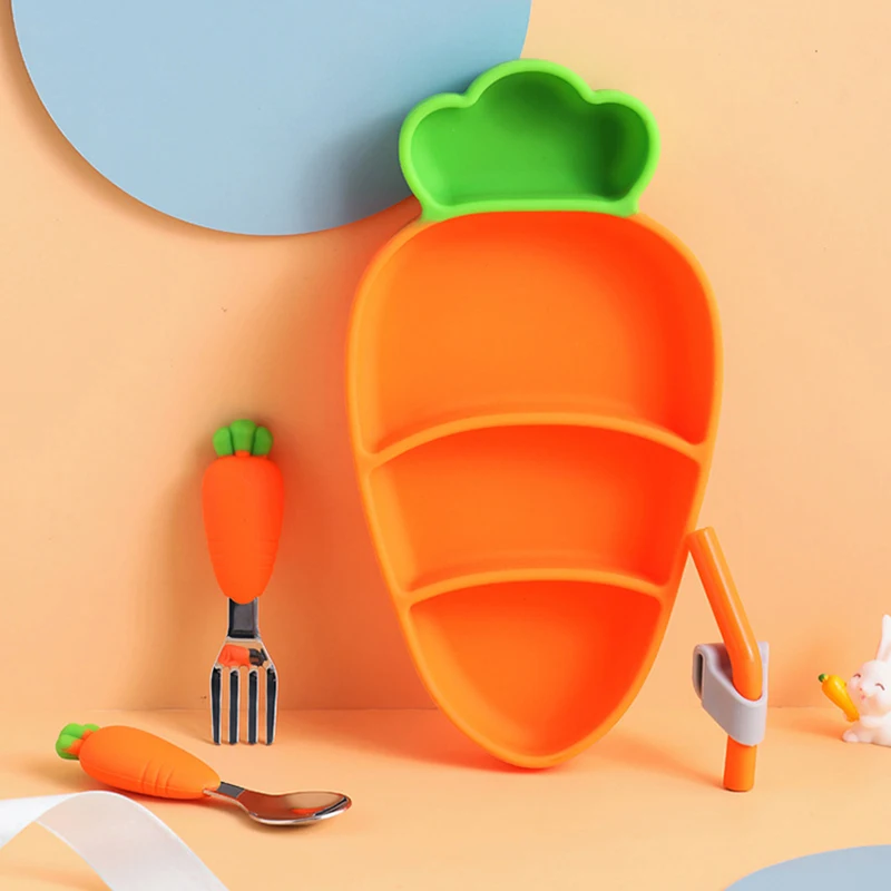 Children Carrot Silicone Table - đánh giá và giá Self Feed Spoon