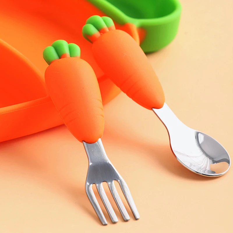Children Carrot Silicone Table - đánh giá và giá Self Feed Spoon