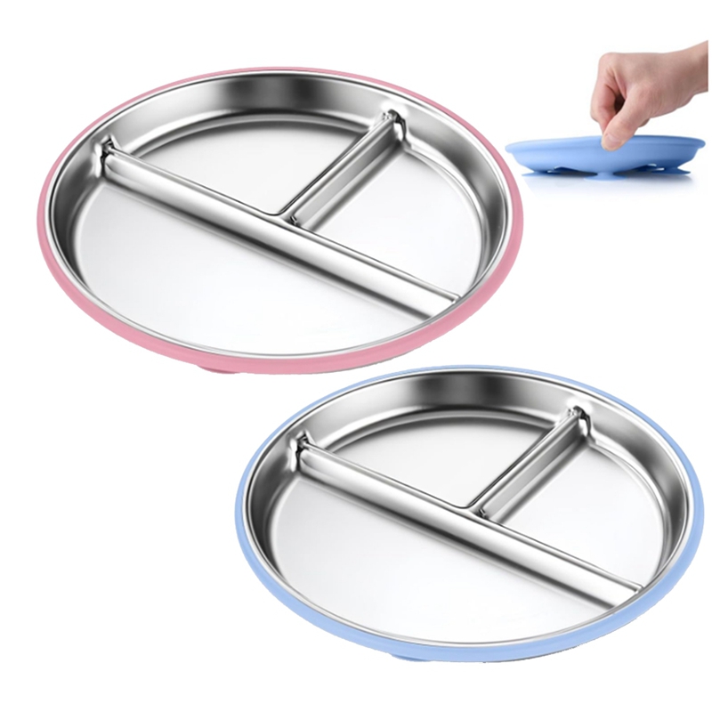 2PCS Stainless Steel Kids Plat - đánh giá và giá Plate Suction Toddler