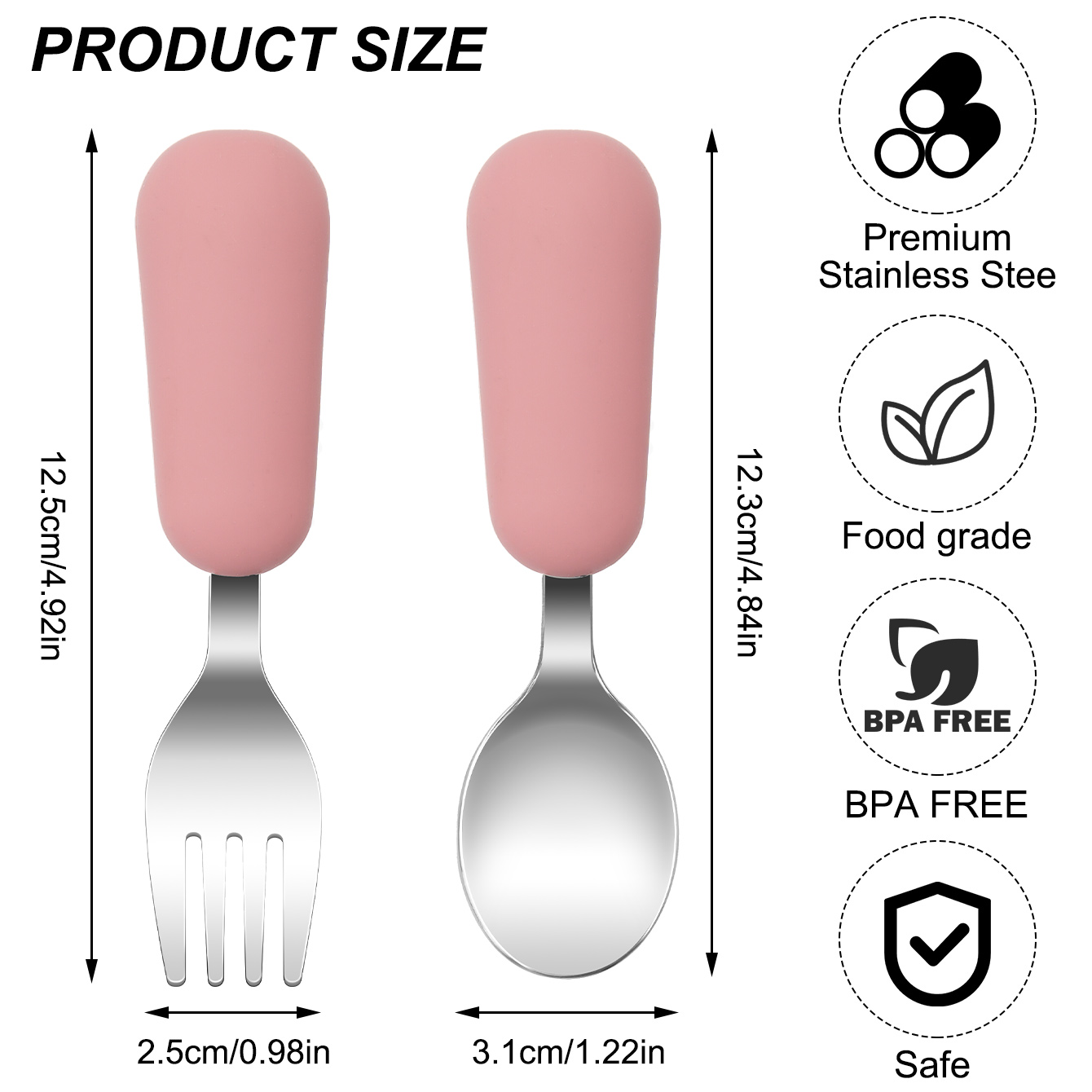 Color Kids 2PCS Stainless Stee - đánh giá và giá Baby Food Utensils