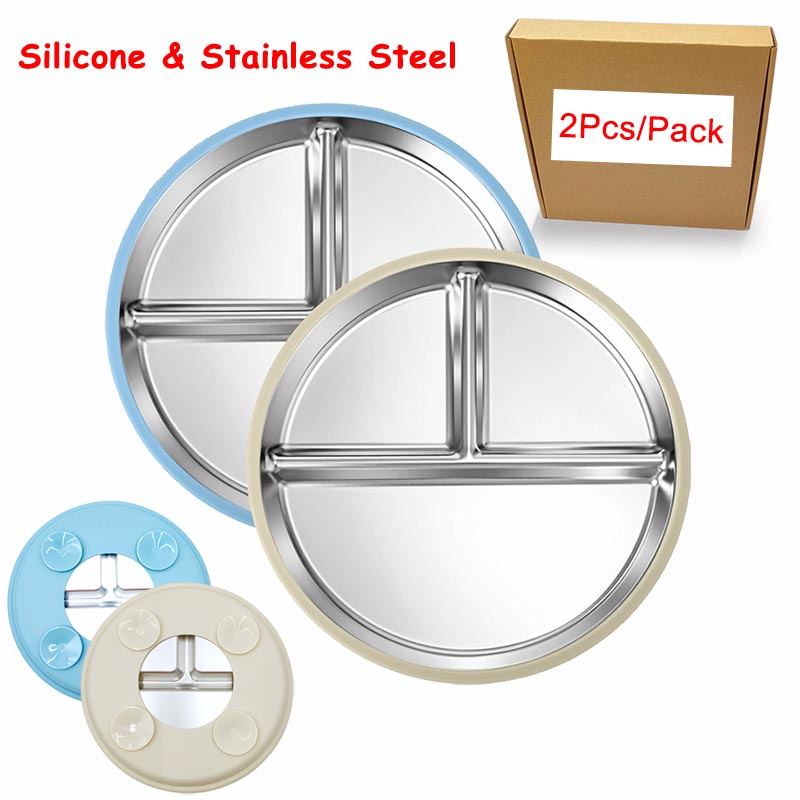 Stainless Steel Plate With Sil - đánh giá và giá Plate Suction Toddler