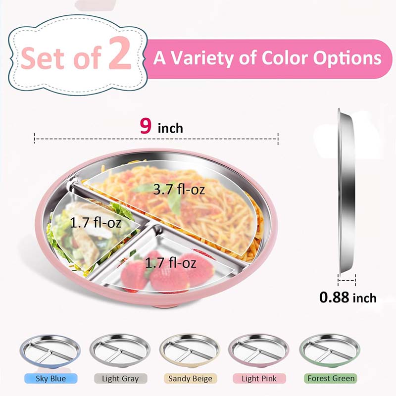 Stainless Steel Plate With Sil - đánh giá và giá Plate Suction Toddler