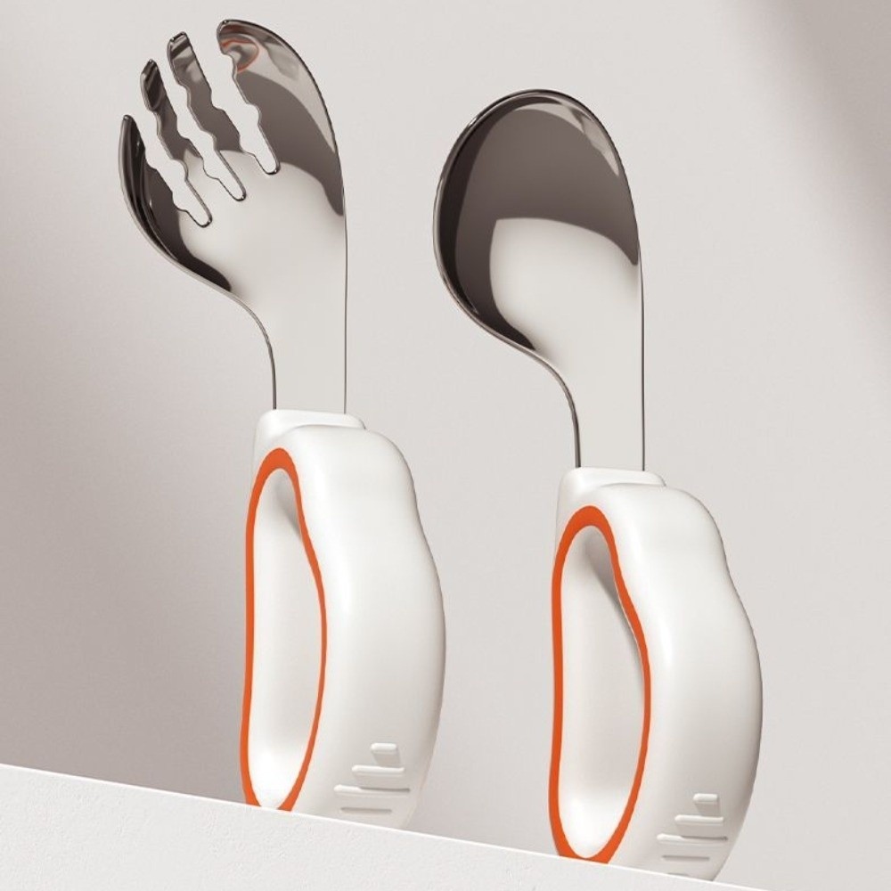 Silicone Baby Fork and Spoon S - đánh giá và giá Self Feed Spoon