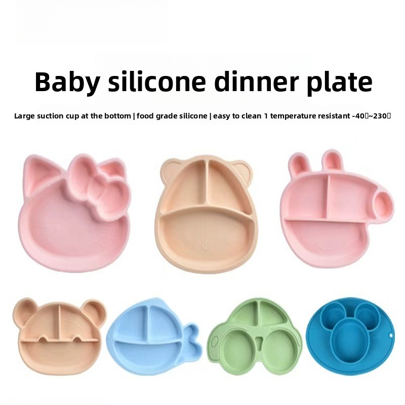 BPA freeCartoon Silicone Divid - đánh giá và giá Plate Suction Toddler