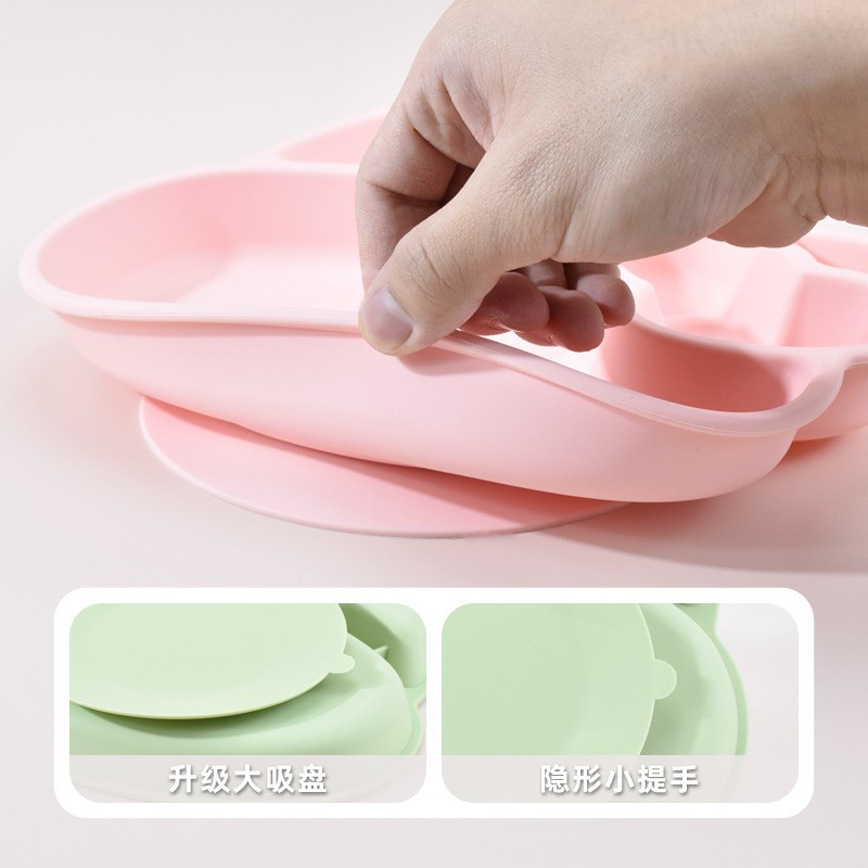 BPA freeCartoon Silicone Divid - đánh giá và giá Plate Suction Toddler