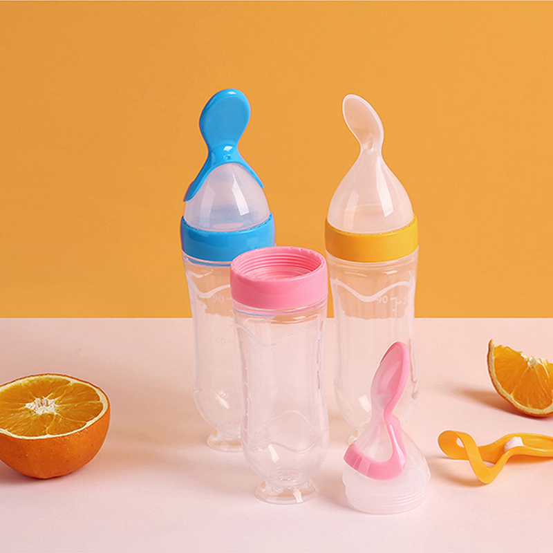 Squeezing Feeding Bottle Silic - đánh giá và giá Baby Food Utensils