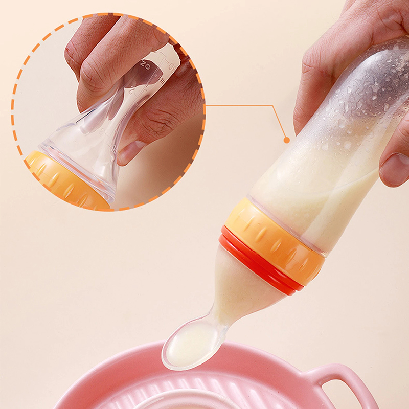 Squeezing Feeding Bottle Silic - đánh giá và giá Baby Food Utensils