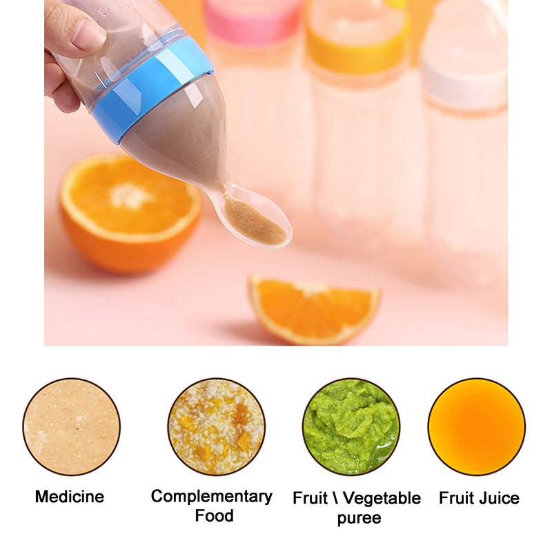 Squeezing Feeding Bottle Silic - đánh giá và giá Baby Food Utensils
