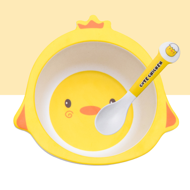 Cute Cartoon Chicken Bamboo Fi - đánh giá và giá Baby Food Bowl
