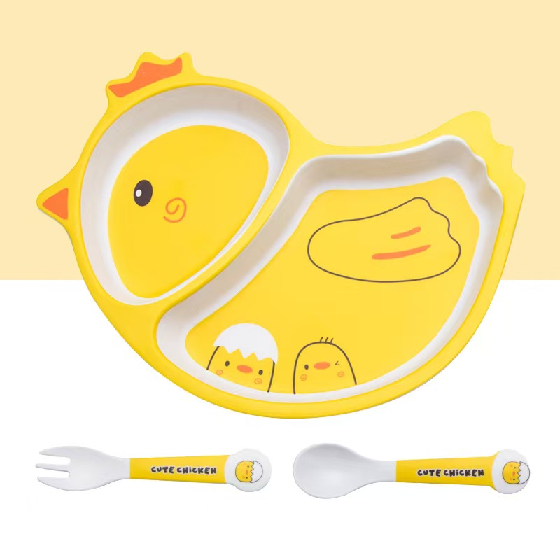 Cute Cartoon Chicken Bamboo Fi - đánh giá và giá Baby Food Bowl