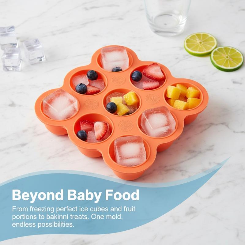 Baby Food Silicone Container 9 - đánh giá và giá Freezer Tray Baby
