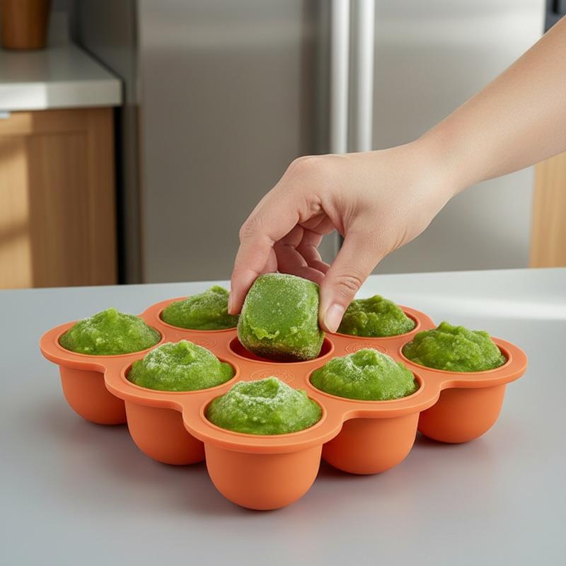 Baby Food Silicone Container 9 - đánh giá và giá Freezer Tray Baby