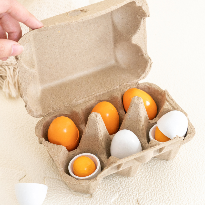 6pcs Wooden Eggs Toy Egg Kitch - đánh giá và giá Baby Food Under 1 Year