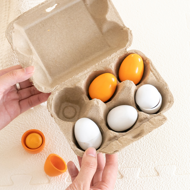 6pcs Wooden Eggs Toy Egg Kitch - đánh giá và giá Baby Food Under 1 Year
