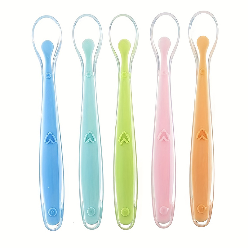 1/2pcs Soft Tip Baby Silicone  - đánh giá và giá Baby Food Utensils