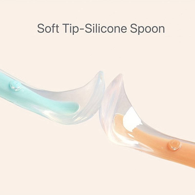 1/2pcs Soft Tip Baby Silicone  - đánh giá và giá Baby Food Utensils