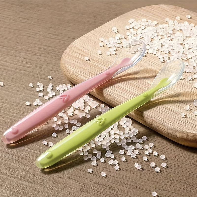 1/2pcs Soft Tip Baby Silicone  - đánh giá và giá Baby Food Utensils