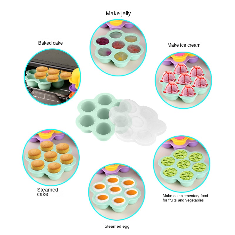 7 Holes Reusable Silicone Baby - đánh giá và giá Freezer Tray Baby