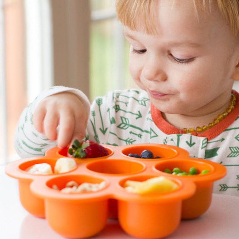 7 Holes Reusable Silicone Baby - đánh giá và giá Freezer Tray Baby