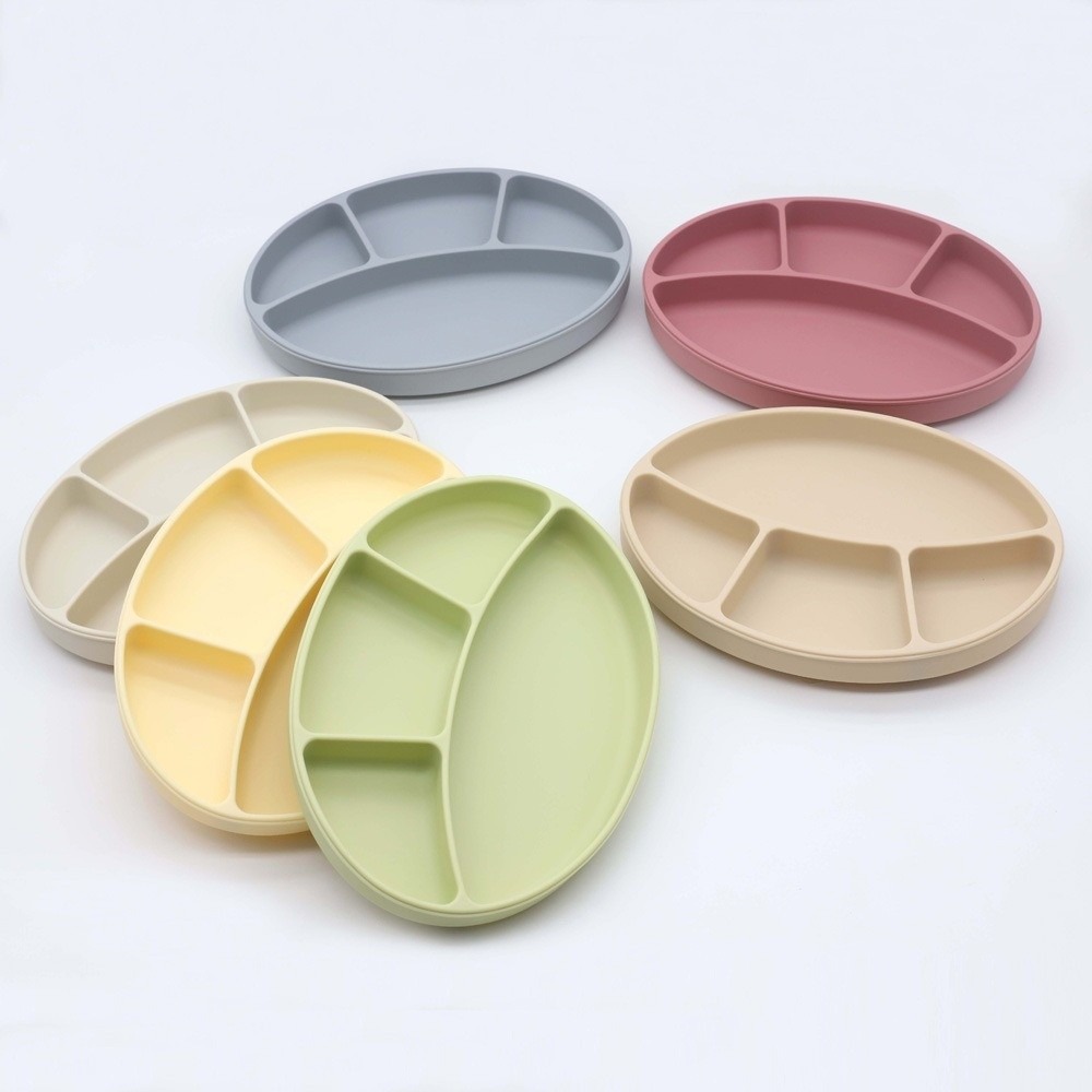 Non-Slip Silicone Divided Plat - đánh giá và giá Plate Suction Toddler