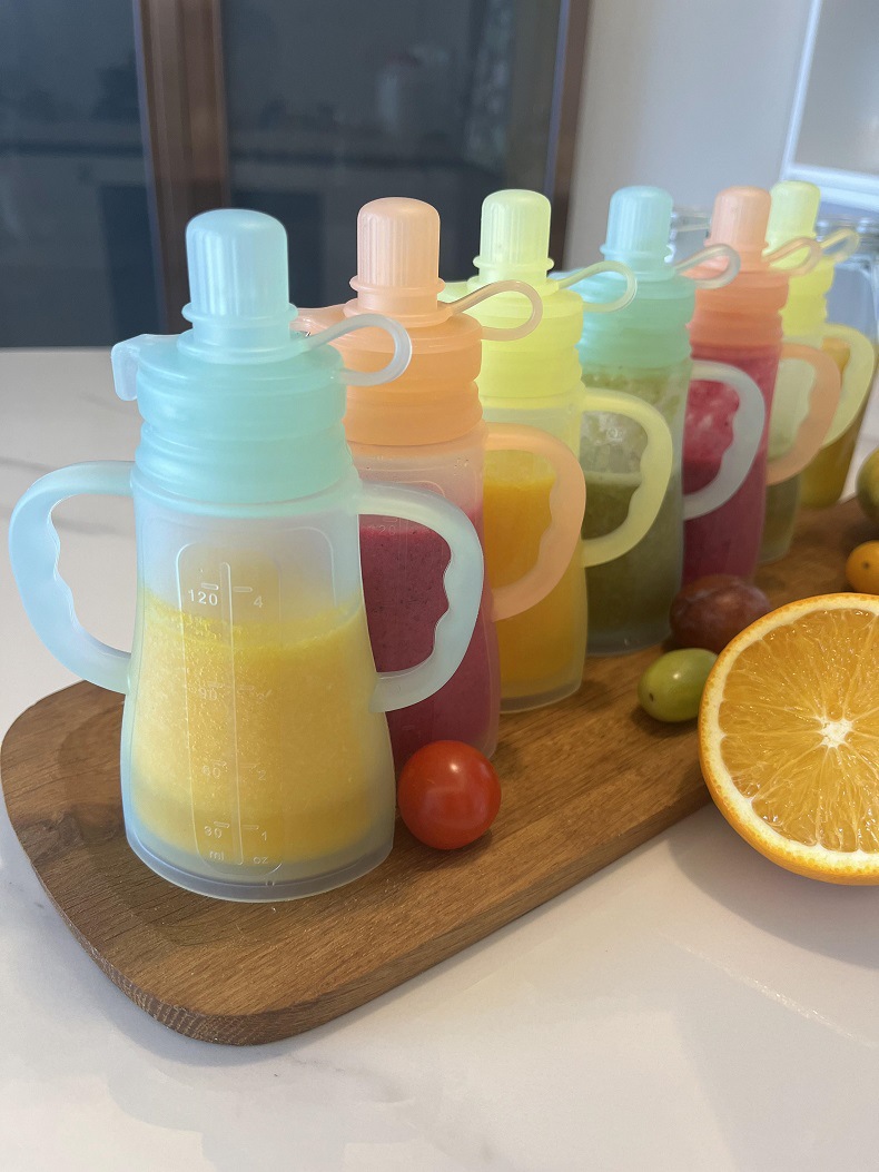 New Reusable Silicone Breast M - đánh giá và giá Baby Food Pouches Reusable