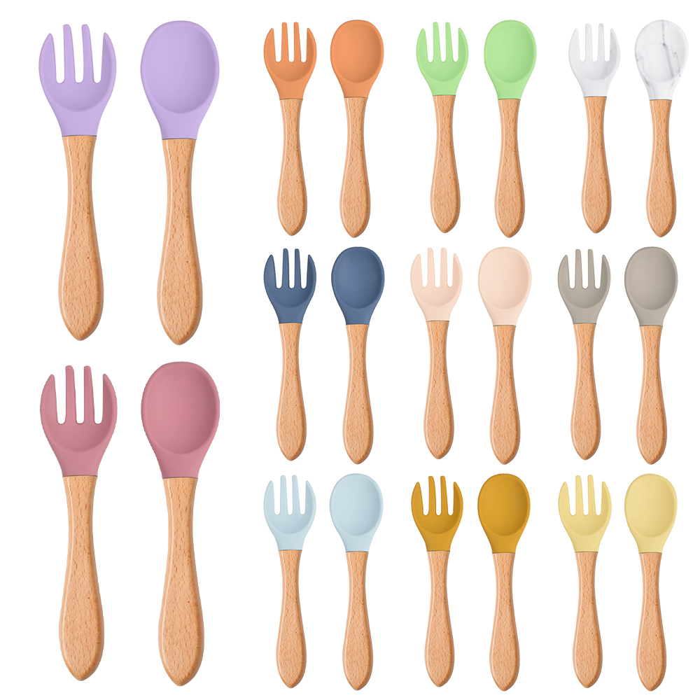 2Pcs/Set Baby Silicone Spoon F - đánh giá và giá Baby Food Utensils