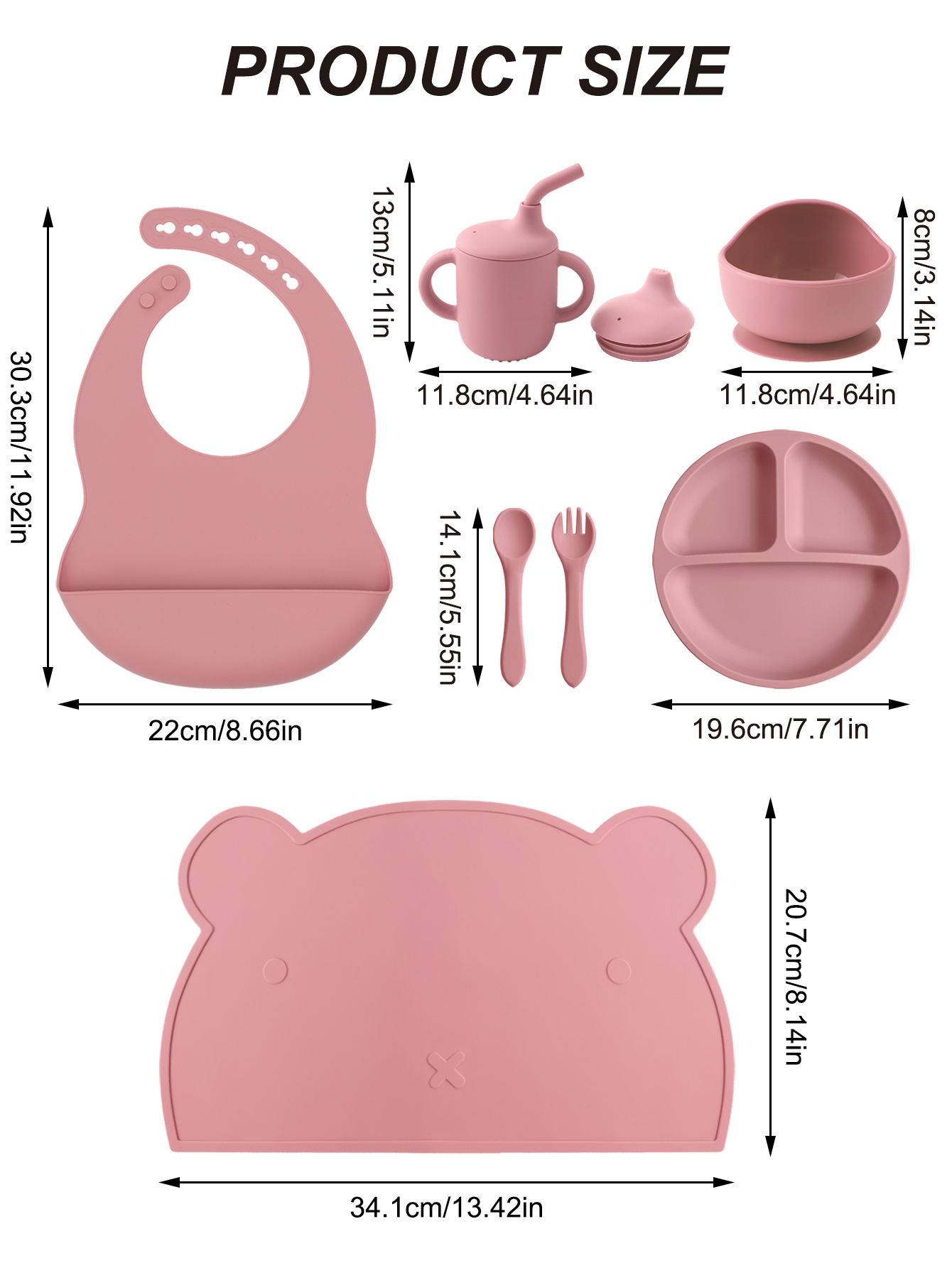 7PCS Silicone Baby Feeding Set - đánh giá và giá Plate Suction Toddler
