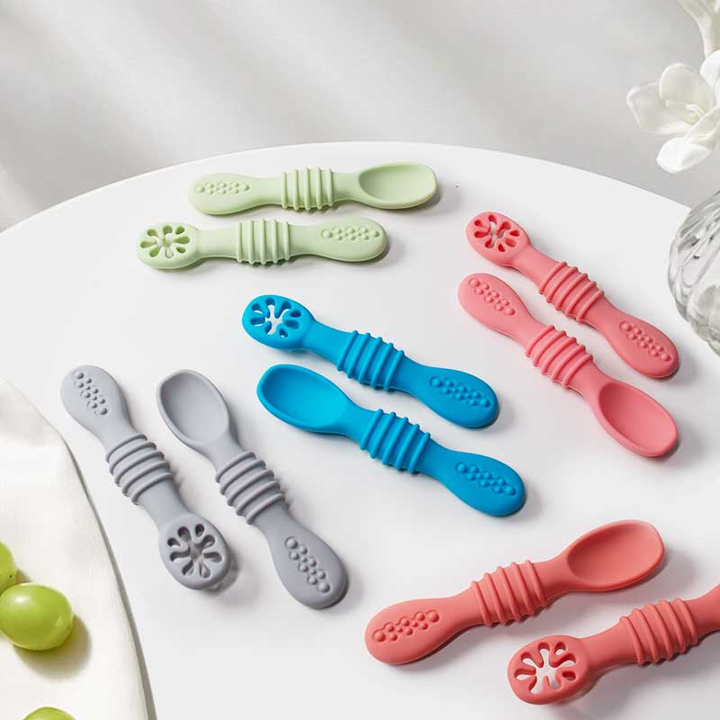 2Pcs Baby Silicone Sticky Spoo - đánh giá và giá Self Feed Spoon