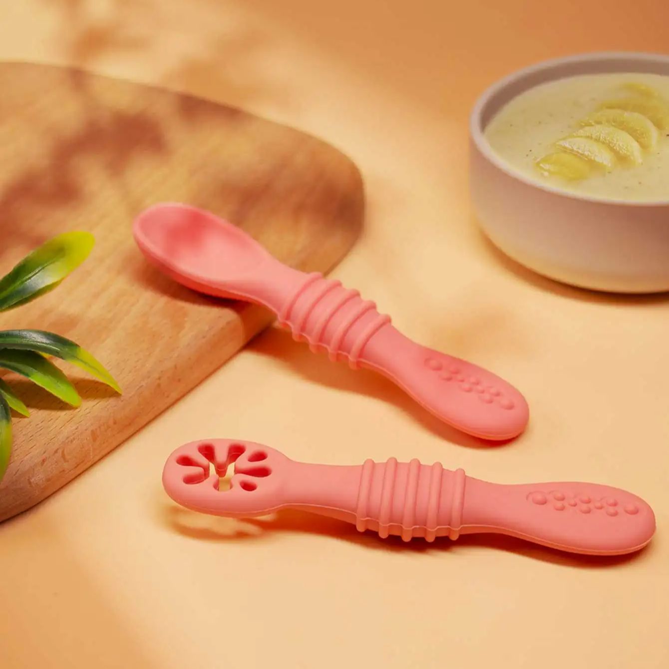 2Pcs Baby Silicone Sticky Spoo - đánh giá và giá Self Feed Spoon